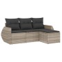 Set de sofás de jardín 4 pzas y cojines ratán sintético gris de , Conjuntos de jardín - Ref: Foro24-3221271, Precio: 283,02 €...