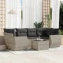 Garden sofa set 7 pieces with light gray PE rattan cushions by , Garden sets - Ref: Foro24-3221121, Price: 508,60 €, Discount: %