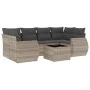 Garden sofa set 7 pieces with light gray PE rattan cushions by , Garden sets - Ref: Foro24-3221121, Price: 508,60 €, Discount: %