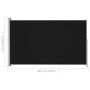 Toldo lateral retráctil para patio negro 220x300 cm