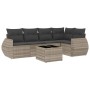 Garden sofa set 6 pieces and gray synthetic rattan cushions by , Garden sets - Ref: Foro24-3221341, Price: 416,31 €, Discount: %