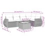 Garden sofa set 6 pieces and gray synthetic rattan cushions by , Garden sets - Ref: Foro24-3221341, Price: 416,31 €, Discount: %
