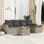 Garden sofa set 6 pieces and gray synthetic rattan cushions by , Garden sets - Ref: Foro24-3221301, Price: 398,33 €, Discount: %