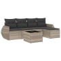Garden sofa set 6 pieces and gray synthetic rattan cushions by , Garden sets - Ref: Foro24-3221301, Price: 375,73 €, Discount: %