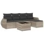 Garden sofa set 6 pieces and gray synthetic rattan cushions by , Garden sets - Ref: Foro24-3221301, Price: 398,33 €, Discount: %