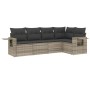 Gartensofa-Set und Kissen, 5-teilig, aus hellem grauem Kunststoff-Rattan. von , Gartensets - Ref: Foro24-3220131, Preis: 349,...
