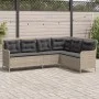 Sofá de jardín en forma de L con cojines ratán PE gris claro de , Sofás de exterior - Ref: Foro24-369005, Precio: 360,96 €, D...