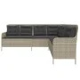 Sofá de jardín en forma de L con cojines ratán PE gris claro de , Sofás de exterior - Ref: Foro24-369005, Precio: 360,96 €, D...