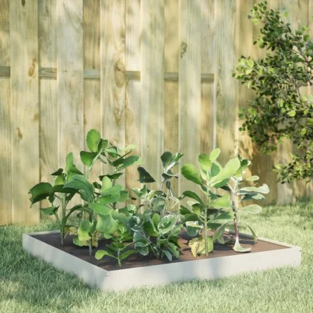 Arriate de acero blanco 100x100x18,5 cm de , Maceteros y jardineras - Ref: Foro24-851011, Precio: 34,67 €, Descuento: %