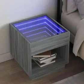Mesa de centro con Infinity LED gris Sonoma 50x50x50 cm by , Nightstands - Ref: Foro24-3284089, Price: 84,14 €, Discount: %