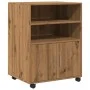 Engineered oak wood artisan wardrobe with wheels, 60x48x81 cm. by , Filing cabinets - Ref: Foro24-853172, Price: 90,25 €, Dis...