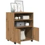 Engineered oak wood artisan wardrobe with wheels, 60x48x81 cm. by , Filing cabinets - Ref: Foro24-853172, Price: 90,25 €, Dis...