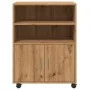 Engineered oak wood artisan wardrobe with wheels, 60x48x81 cm. by , Filing cabinets - Ref: Foro24-853172, Price: 90,25 €, Dis...