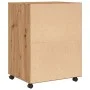 Engineered oak wood artisan wardrobe with wheels, 60x48x81 cm. by , Filing cabinets - Ref: Foro24-853172, Price: 90,25 €, Dis...
