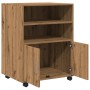 Armario con ruedas madera ingeniería roble artisian 60x48x81 cm de , Armarios archivadores - Ref: Foro24-853172, Precio: 91,8...