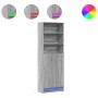 Aparador con LED madera ingeniería gris Sonoma 69x32,5x200 cm de , Aparadores - Ref: Foro24-3307910, Precio: 125,08 €