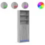 Aparador con LED madera ingeniería gris Sonoma 69x32,5x200 cm de , Aparadores - Ref: Foro24-3307910, Precio: 123,66 €, Descue...