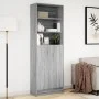 Aparador con LED madera ingeniería gris Sonoma 69x32,5x200 cm de , Aparadores - Ref: Foro24-3307910, Precio: 123,66 €, Descue...