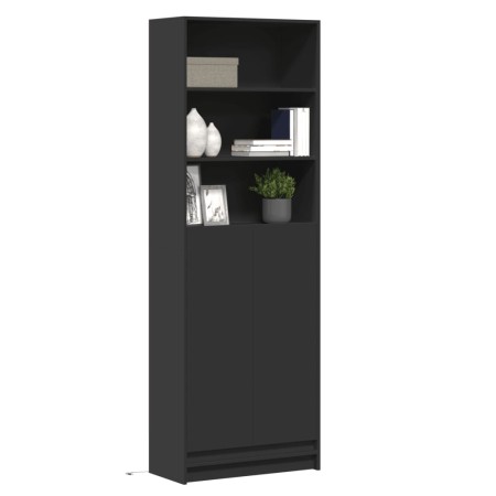 Schwarzer Schrank mit LED-Beleuchtung aus Holzwerkstoff 69x32,5x200 cm. von , Sideboards - Ref: Foro24-3307906, Preis: 144,07...