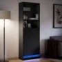 Aparador con LED madera de ingeniería negro 69x32,5x200 cm de , Aparadores - Ref: Foro24-3307906, Precio: 142,03 €, Descuento: %