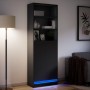 Schwarzer Schrank mit LED-Beleuchtung aus Holzwerkstoff 69x32,5x200 cm. von , Sideboards - Ref: Foro24-3307906, Preis: 144,07...