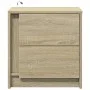 Mesitas de noche luces LED 2 uds madera ingeniería roble Sonoma de , Mesitas de noche - Ref: Foro24-852052, Precio: 87,13 €, ...