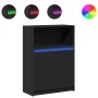 Aparador con LED madera de ingeniería negro 72x34x100 cm by , Sideboards - Ref: Foro24-852160, Price: 79,53 €, Discount: %
