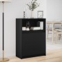Sideboard mit LED-Beleuchtung aus schwarzem Ingenieurholz 72x34x100 cm von , Sideboards - Ref: Foro24-852160, Preis: 80,45 €,...