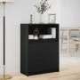 Sideboard mit LED-Beleuchtung aus schwarzem Ingenieurholz 72x34x100 cm von , Sideboards - Ref: Foro24-852160, Preis: 79,53 €,...