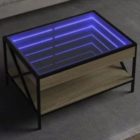 Mesa de centro con Infinity LED roble Sonoma 70x50x38 cm by , Coffee table - Ref: Foro24-847703, Price: 91,46 €, Discount: %