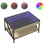 Mesa de centro con Infinity LED roble Sonoma 70x50x38 cm by , Coffee table - Ref: Foro24-847703, Price: 91,46 €, Discount: %