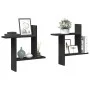 Estantes de pared 2 uds madera ingeniería negro 50x12x50 cm by , Shelves and shelves - Ref: Foro24-853255, Price: 25,20 €, Di...