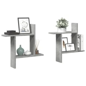 Estantes pared 2 uds madera ingeniería gris hormigón 50x12x50cm by , Shelves and shelves - Ref: Foro24-853257, Price: 24,89 €...