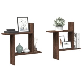 Wandregale 2 Stück, braunes Ingenieurholz, 50x12x50 cm. von , Regale und Regale - Ref: Foro24-853260, Preis: 24,15 €, Rabatt: %