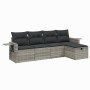 Set de sofás jardín y cojines 5 pzas ratán sintético gris claro by , Garden sets - Ref: Foro24-3263778, Price: 315,94 €, Disc...