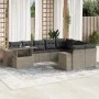 Set sofás jardín 10 pzas con cojines ratán sintético gris claro by , Garden sets - Ref: Foro24-3269402, Price: 756,88 €, Disc...