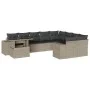 Set sofás jardín 10 pzas con cojines ratán sintético gris claro by , Garden sets - Ref: Foro24-3269402, Price: 756,88 €, Disc...