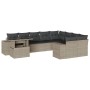 Set sofás jardín 10 pzas con cojines ratán sintético gris claro by , Garden sets - Ref: Foro24-3269402, Price: 742,09 €, Disc...