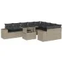 Set sofás jardín 10 pzas con cojines ratán sintético gris claro by , Garden sets - Ref: Foro24-3269392, Price: 756,88 €, Disc...