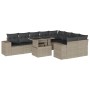 Set sofás jardín 10 pzas con cojines ratán sintético gris claro by , Garden sets - Ref: Foro24-3269392, Price: 742,09 €, Disc...