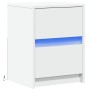 Mesita de noche con luces LED madera de ingeniería blanca by , Nightstands - Ref: Foro24-852033, Price: 51,04 €, Discount: %
