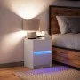 Mesita de noche con luces LED madera de ingeniería blanca von , Nachttische - Ref: Foro24-852033, Preis: 50,35 €, Rabatt: %