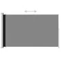 Black retractable garden side awning 180x300 cm by vidaXL, Umbrellas - Ref: Foro24-313399, Price: 85,90 €, Discount: %