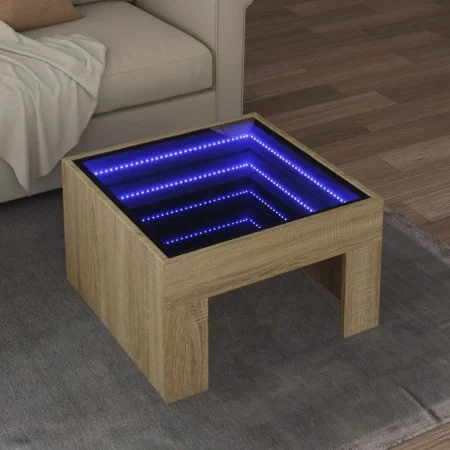 Mesa de centro con Infinity LED roble Sonoma 50x50x30 cm von , Couchtisch - Ref: Foro24-847604, Preis: 68,37 €, Rabatt: %
