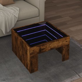 Mesa de centro con Infinity LED roble ahumado 50x50x30 cm by , Coffee table - Ref: Foro24-847606, Price: 80,65 €, Discount: %
