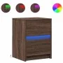 Mesitas de noche luces LED 2 uds madera ingeniería roble marrón by , Nightstands - Ref: Foro24-852046, Price: 86,22 €, Discou...