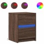 Mesitas de noche luces LED 2 uds madera ingeniería roble marrón by , Nightstands - Ref: Foro24-852046, Price: 87,37 €, Discou...
