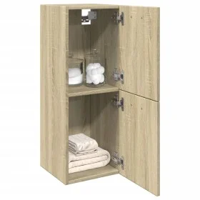 Badezimmerschrank aus Eichenholz-Sonoma-Sperrholz 30x30x80 cm. von , Badezimmermöbel - Ref: Foro24-849634, Preis: 39,14 €, Ra...