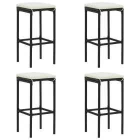 Kitchen stools with cushions 4 pcs black synthetic rattan by vidaXL, Kitchen stools - Ref: Foro24-313446, Price: 92,95 €, Dis...