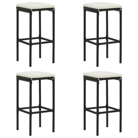 Küchenhocker mit Kissen 4 Stück schwarzes synthetisches Rattan von vidaXL, Küchenhocker - Ref: Foro24-313446, Preis: 93,79 €,...